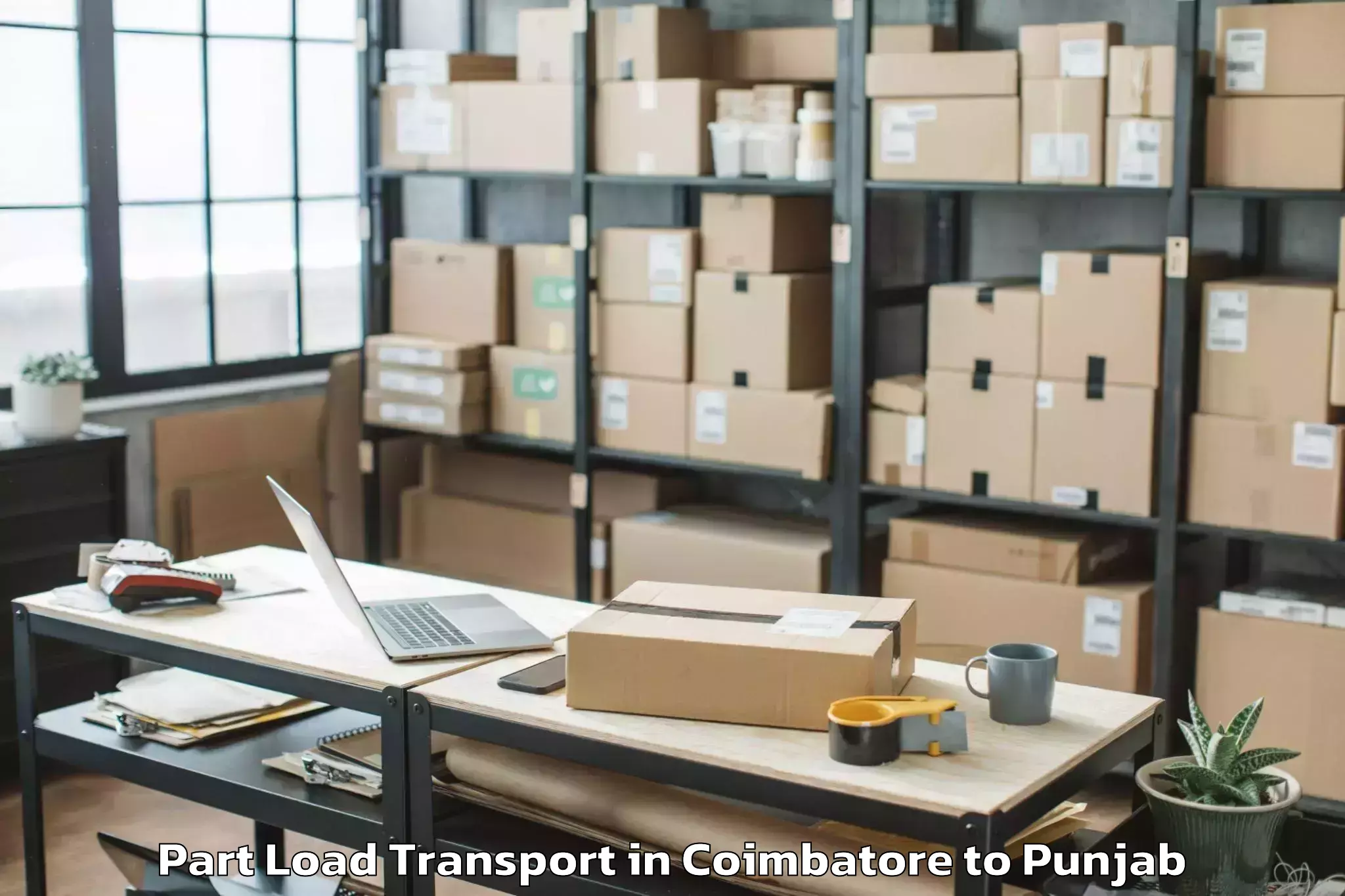 Easy Coimbatore to Rampura Part Load Transport Booking